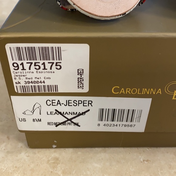 Brand New Carolinna Espinosa red heels size 8.5 - Picture 5 of 5